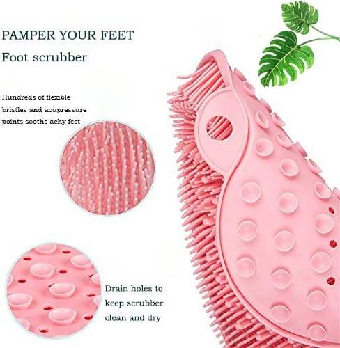 Silicone Foot and Back Scrubber – Shower Massage Pad & Exfoliating Brush