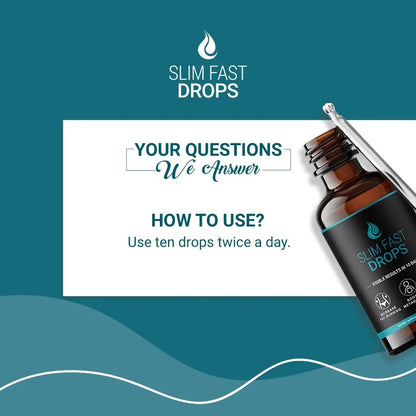 Slim Fast Drops | Liquid Weight Loss Support Supplement – Boost Metabolism & Burn Fat Naturally
